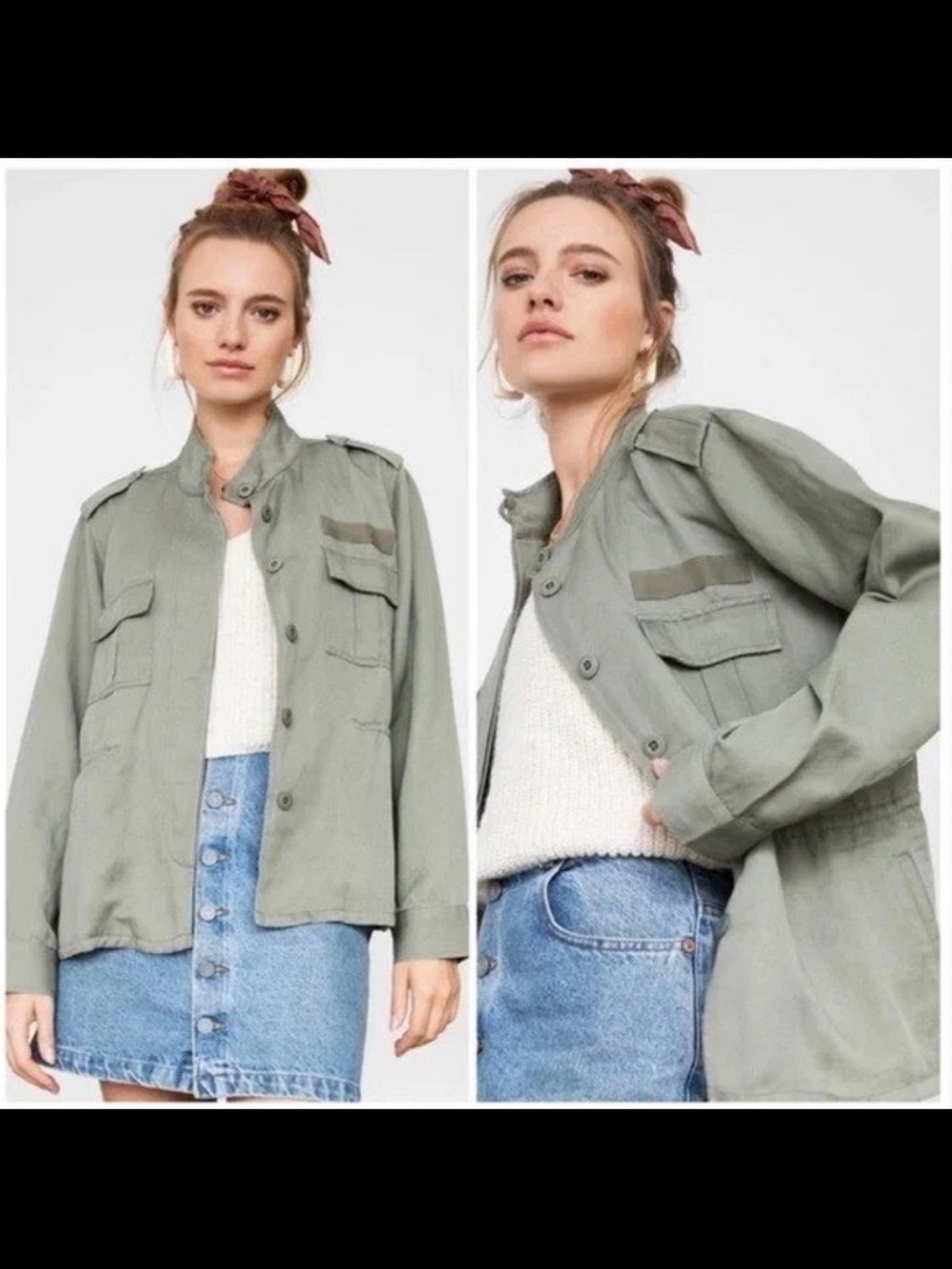 GT-0147 Rails Sahara Sage Utility Jacket S Tencel Linen Military Field